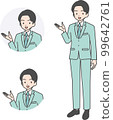 Illustration set explained by a man in a suit 99642761