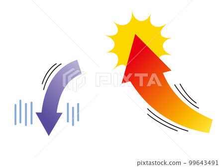 rising and falling arrows 99643491