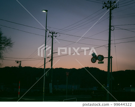 City at dusk 99644322