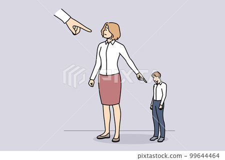 Businesspeople point with finger lay blame on colleague Businesspeople point with finger lay blame on colleague 99644464