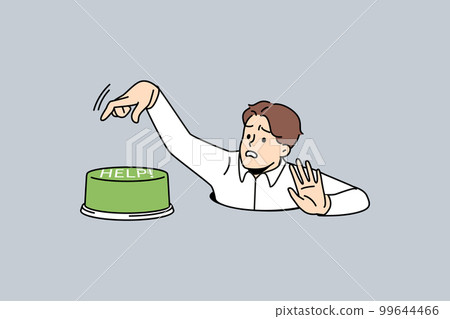 Stressed person press help button 99644466