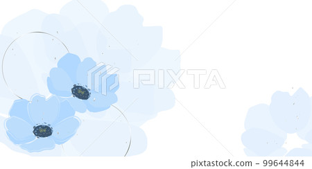 Floral background with blue flowers. Delicate watercolor anemones. Vector background for banner, poster. Floral background with blue flowers. Delicate watercolor anemones. Vector background for banner, poster. 99644844