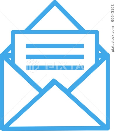 Icon illustration of opened letter 99645198