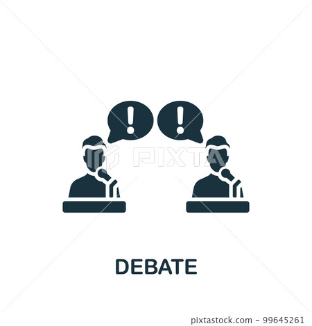 Debate icon. Monochrome simple sign from speech collection. Debate icon for logo, templates, web design and infographics. 99645261