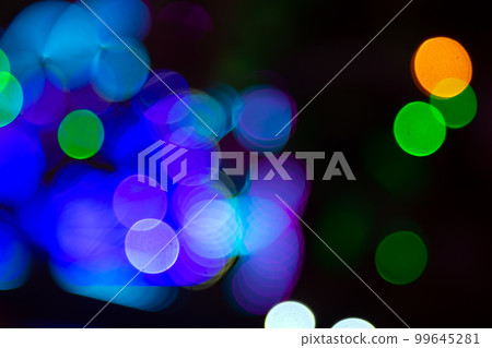 background blurred abstraction of colored lanterns and decorations. 99645281
