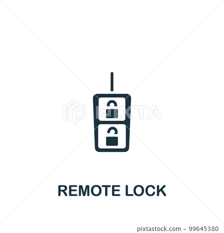 Remote lock icon. Monochrome simple sign from security collection. Remote lock icon for logo, templates, web design and infographics. 99645380