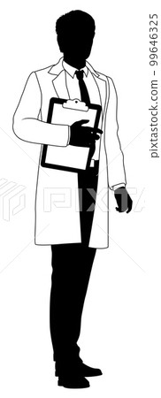 Scientist Engineer Survey Clipboard Man Silhouette Scientist Engineer Survey Clipboard Man Silhouette 99646325