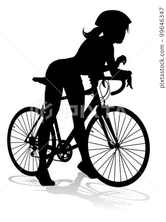 Bike and Bicyclist Silhouette 99646347