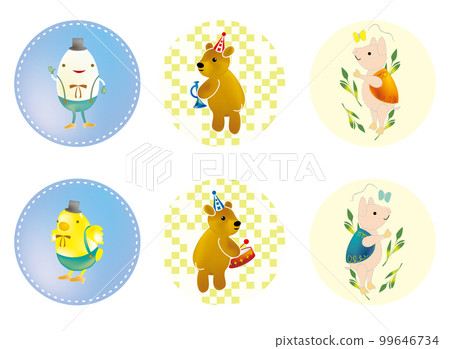 Graphic 2 Cute characters that can be used for can badges and pin badges Graphic 2 Cute characters that can be used for can badges and pin badges 99646734