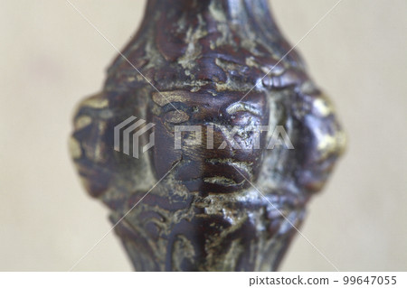 Close-up of the demon face Kongo Sanko pestle Tibetan Buddhism Esoteric Buddhism tool 99647055