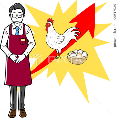 A clerk notifying you of the soaring price of eggs 99647089