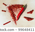composition of fresh and dried red hot chili peppers 99648411