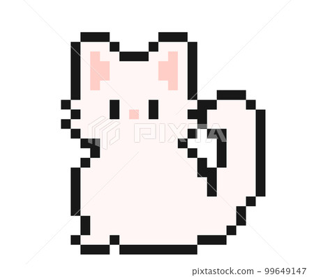 Rough dot illustration of a Persian cat bordered in black 99649147