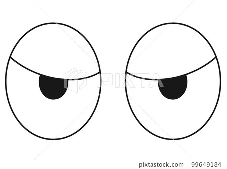 Angry illustration with hanging eyes 99649184