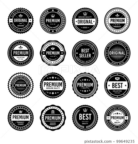 Classic Vintage Retro Premium Vector Badge, Emblem, Logo, Label, Sticker, Stamp, Symbol, Seal, Banner Frame Collection Set Classic Vintage Retro Premium Vector Badge, Emblem, Logo, Label, Sticker, Stamp, Symbol, Seal, Banner Frame Collection Set 99649235