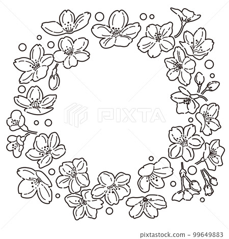 櫻桃花環的插圖（畫線） 99649883
