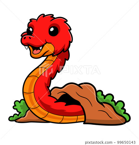 Cute spiny bush viper cartoon out from hole Cute spiny bush viper cartoon out from hole 99650143