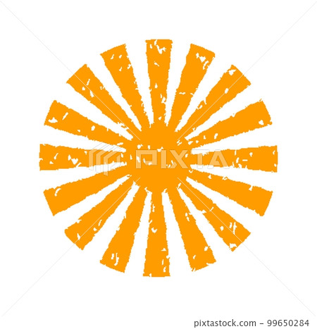 Hand painted sun symbol, hand drawn with crayon 99650284