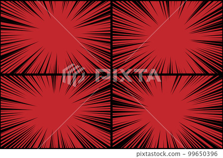 4-frame cartoon template with red comic-style concentration line 99650396