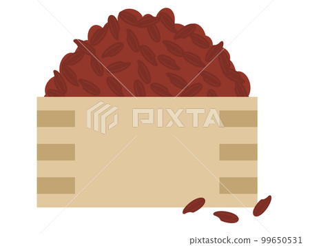Icon of red rice in a masu Icon of red rice in a masu 99650531