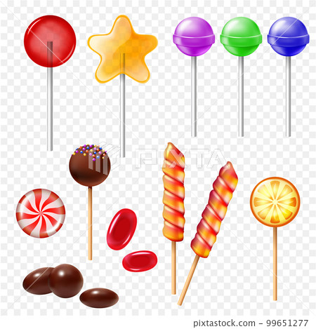 Realistic Sweets Transparent Set Realistic Sweets Transparent Set 99651277
