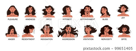 Woman Emotions And Mood Set 99651405