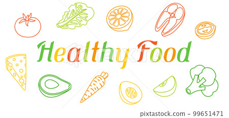 Background with healthy eating and diet meal. Fruits, vegetables and proteins for proper nutrition. Background with healthy eating and diet meal. Fruits, vegetables and proteins for proper nutrition. 99651471