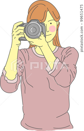 Woman Photographer Camera SLR 99651475