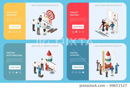 Startup Project Isometric Banner Set 99651527