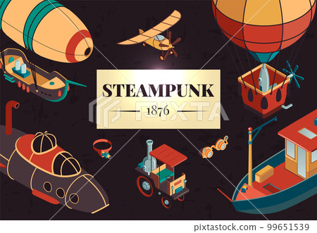 Steampunk Horizontal Illustration Steampunk Horizontal Illustration 99651539