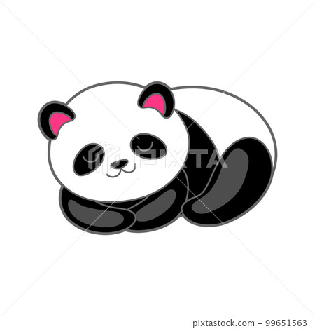 Kawaii cute illustration of little panda. Funny animal character in cartoon style. 99651563