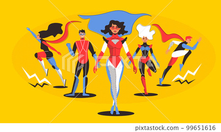 Superhero Horizontal Illustration Superhero Horizontal Illustration 99651616