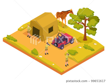 Safari Isometric Colored Concept 99651617