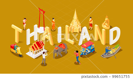 Thailand Touristic Text Composition 99651755