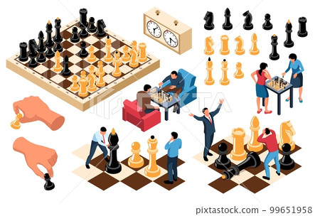 Isometric Chess Playing Set 99651958