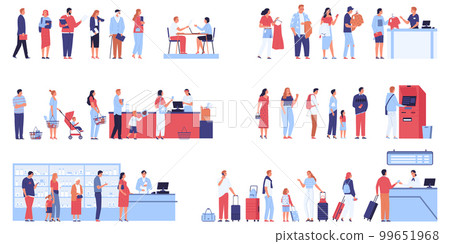 Long Queue People Set Long Queue People Set 99651968