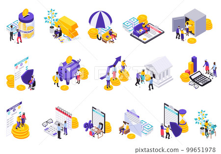 Retirement Preparation Icon Set Retirement Preparation Icon Set 99651978