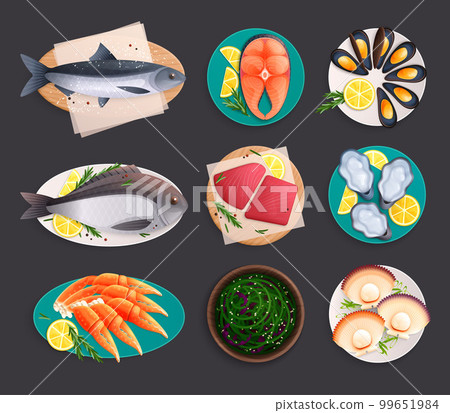 Sea Food Dishes Set Sea Food Dishes Set 99651984