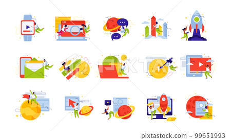 Startup Flat Icons Collection 99651993