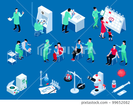 Vaccination Isometric Color Set Vaccination Isometric Color Set 99652082