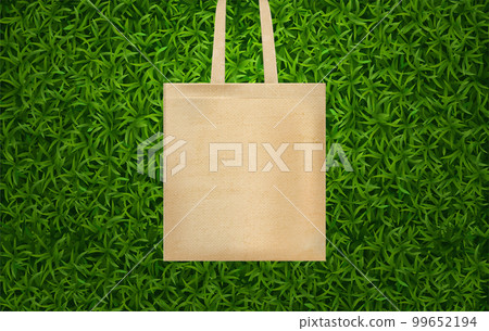 Realistic Hands Bag Green Grass Composition 99652194