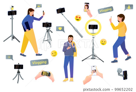 Vlog Equipment Flat Background 99652202