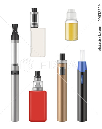 Vape tools. Realistic items for smokers decent vector vape 99652239