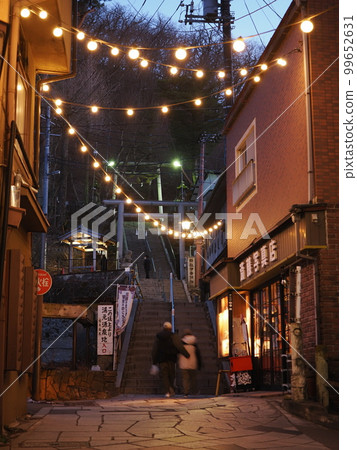 Ikaho Onsen: Stone steps at dusk 99652631