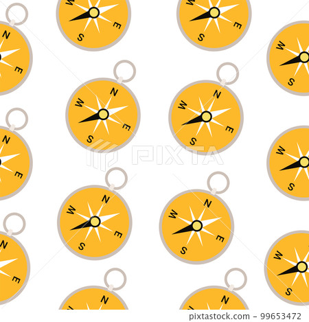 Seamless pattern from the compass icon. Illustration of a compass in a flat minimalist style. White background Seamless pattern from the compass icon. Illustration of a compass in a flat minimalist style. White background 99653472