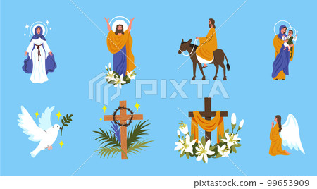 Easter Theme Flat Compositions Easter Theme Flat Compositions 99653909