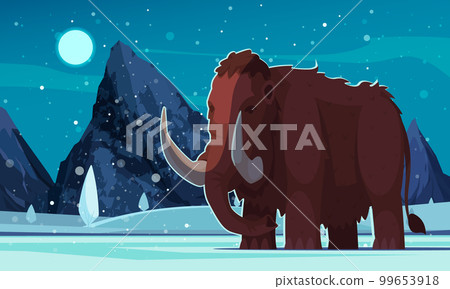 Cartoon Mammoth Illustration Cartoon Mammoth Illustration 99653918
