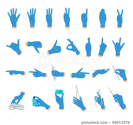 Hand Gestures Flat Set 99653976