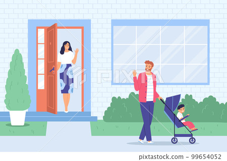 Leaving House Illustration Leaving House Illustration 99654052