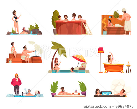 Bathing Cartoon Set 99654073